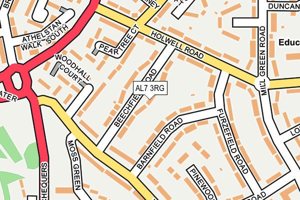 AL7 3RG map - OS OpenMap – Local (Ordnance Survey)