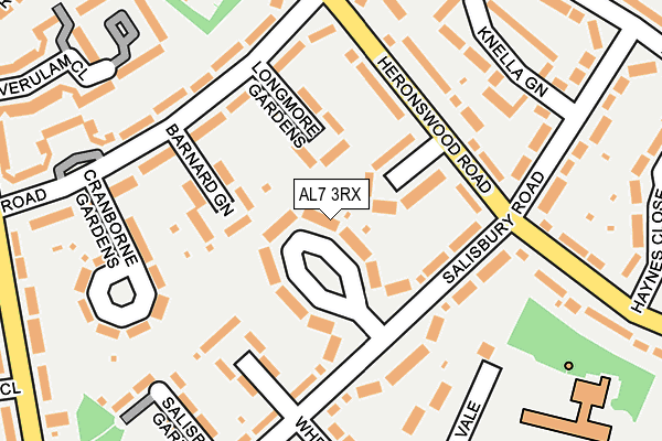 AL7 3RX map - OS OpenMap – Local (Ordnance Survey)