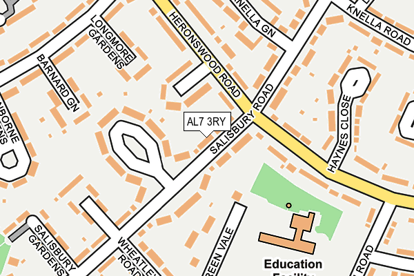 AL7 3RY map - OS OpenMap – Local (Ordnance Survey)