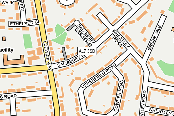 AL7 3SD map - OS OpenMap – Local (Ordnance Survey)