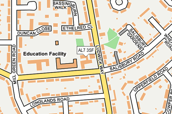 AL7 3SF map - OS OpenMap – Local (Ordnance Survey)