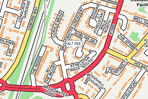 AL7 3SX map - OS OpenMap – Local (Ordnance Survey)