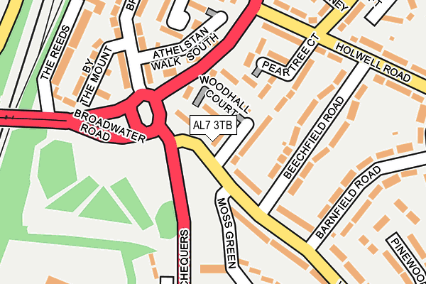 AL7 3TB map - OS OpenMap – Local (Ordnance Survey)