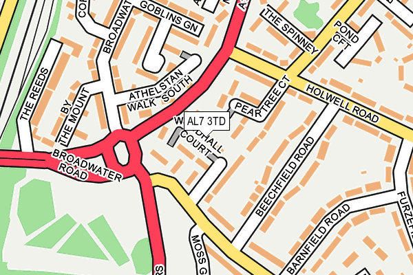 AL7 3TD map - OS OpenMap – Local (Ordnance Survey)