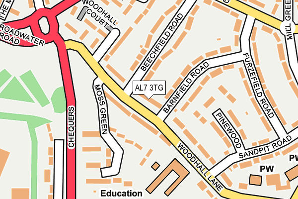 AL7 3TG map - OS OpenMap – Local (Ordnance Survey)