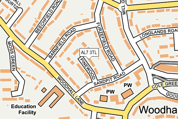 AL7 3TL map - OS OpenMap – Local (Ordnance Survey)
