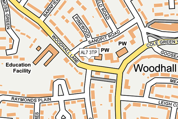 AL7 3TP map - OS OpenMap – Local (Ordnance Survey)