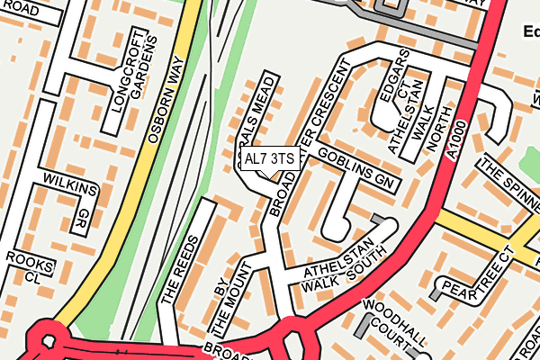 AL7 3TS map - OS OpenMap – Local (Ordnance Survey)