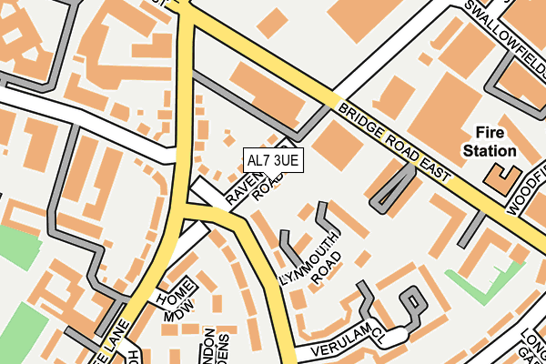 AL7 3UE map - OS OpenMap – Local (Ordnance Survey)