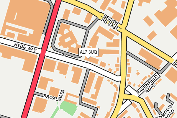 AL7 3UQ map - OS OpenMap – Local (Ordnance Survey)