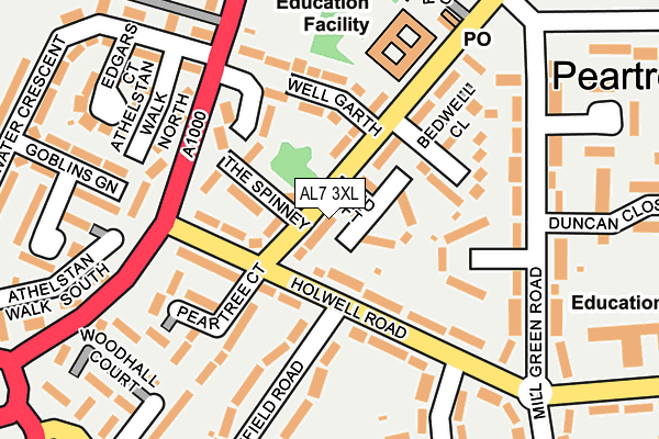 AL7 3XL map - OS OpenMap – Local (Ordnance Survey)