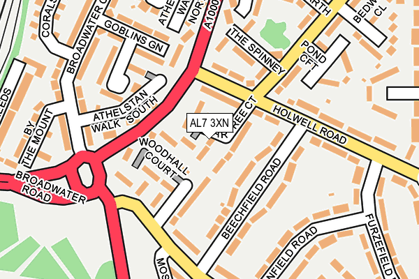 AL7 3XN map - OS OpenMap – Local (Ordnance Survey)