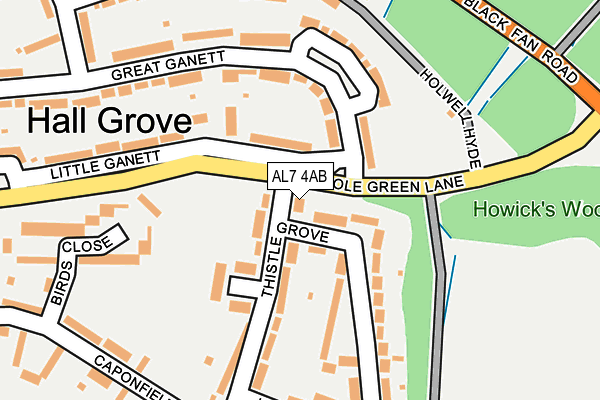 AL7 4AB map - OS OpenMap – Local (Ordnance Survey)