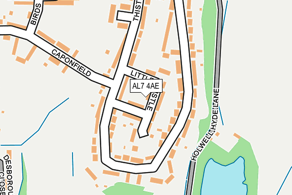 AL7 4AE map - OS OpenMap – Local (Ordnance Survey)