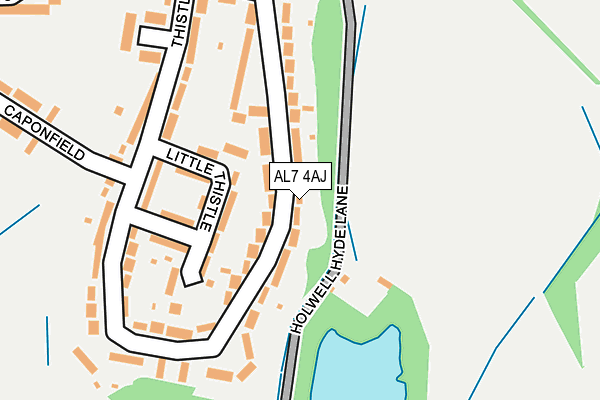 AL7 4AJ map - OS OpenMap – Local (Ordnance Survey)