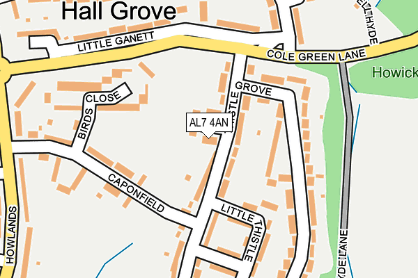 AL7 4AN map - OS OpenMap – Local (Ordnance Survey)