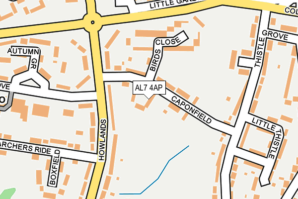 AL7 4AP map - OS OpenMap – Local (Ordnance Survey)