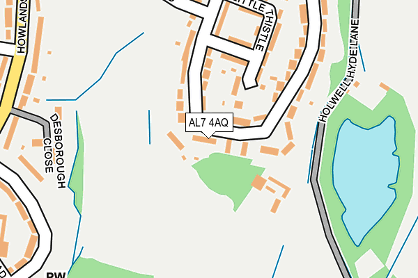 AL7 4AQ map - OS OpenMap – Local (Ordnance Survey)