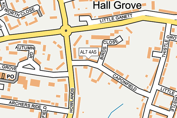 AL7 4AS map - OS OpenMap – Local (Ordnance Survey)