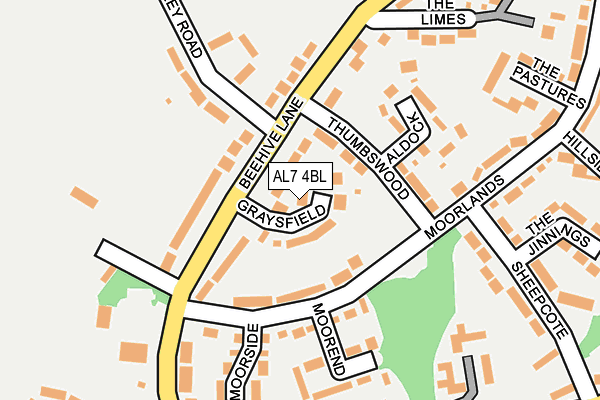 AL7 4BL map - OS OpenMap – Local (Ordnance Survey)