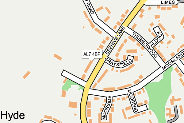 AL7 4BP map - OS OpenMap – Local (Ordnance Survey)