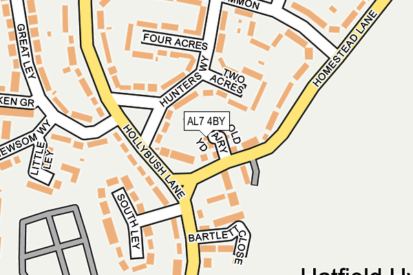 AL7 4BY map - OS OpenMap – Local (Ordnance Survey)