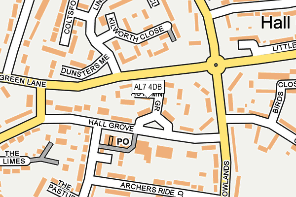 AL7 4DB map - OS OpenMap – Local (Ordnance Survey)