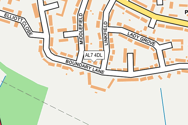 AL7 4DL map - OS OpenMap – Local (Ordnance Survey)