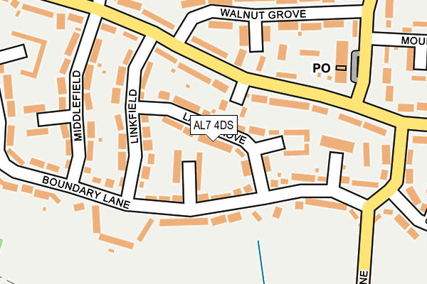 AL7 4DS map - OS OpenMap – Local (Ordnance Survey)