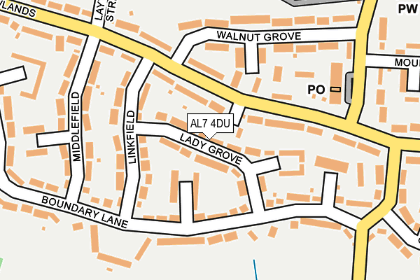 AL7 4DU map - OS OpenMap – Local (Ordnance Survey)