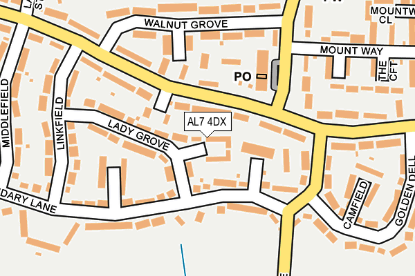 AL7 4DX map - OS OpenMap – Local (Ordnance Survey)