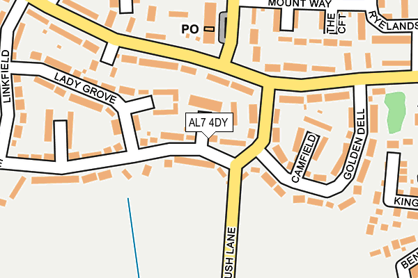AL7 4DY map - OS OpenMap – Local (Ordnance Survey)