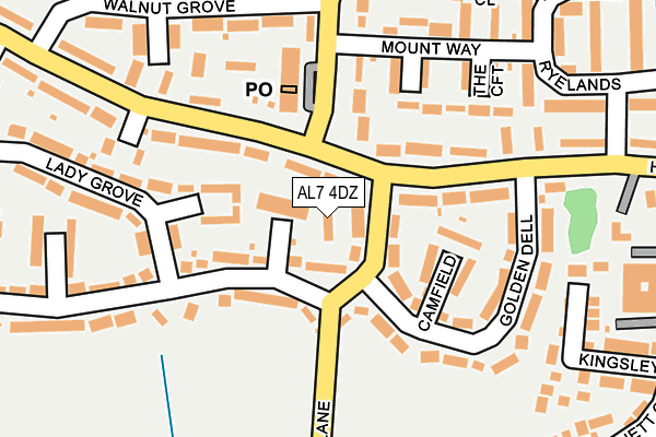 AL7 4DZ map - OS OpenMap – Local (Ordnance Survey)