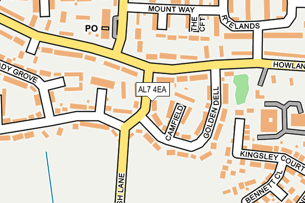 AL7 4EA map - OS OpenMap – Local (Ordnance Survey)