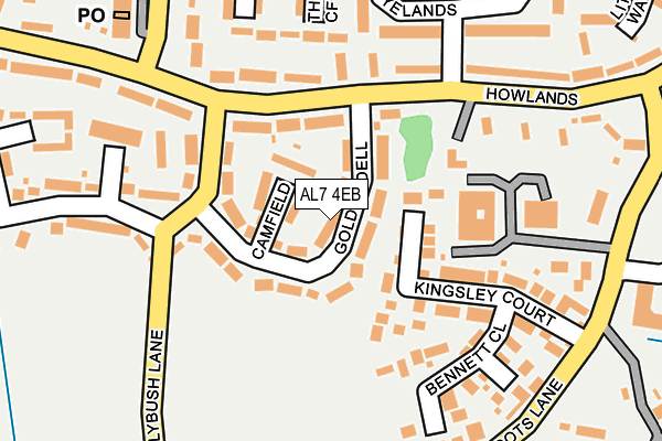 AL7 4EB map - OS OpenMap – Local (Ordnance Survey)