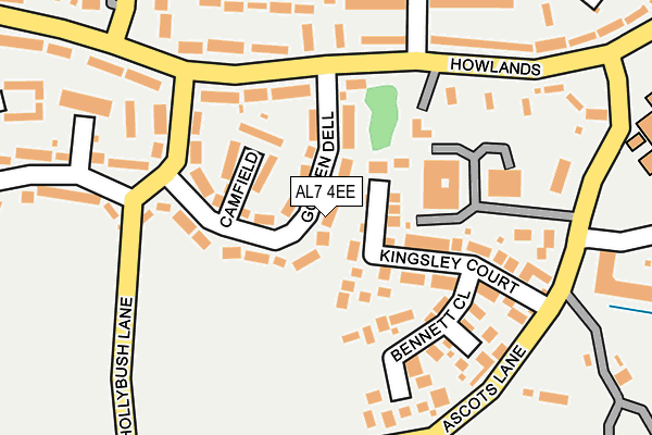 AL7 4EE map - OS OpenMap – Local (Ordnance Survey)