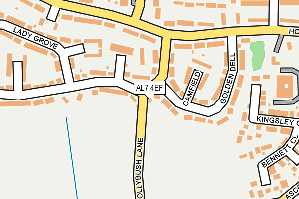 AL7 4EF map - OS OpenMap – Local (Ordnance Survey)