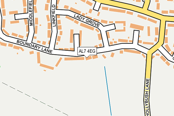 AL7 4EG map - OS OpenMap – Local (Ordnance Survey)