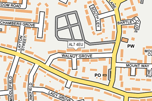 AL7 4EU map - OS OpenMap – Local (Ordnance Survey)