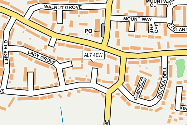 AL7 4EW map - OS OpenMap – Local (Ordnance Survey)