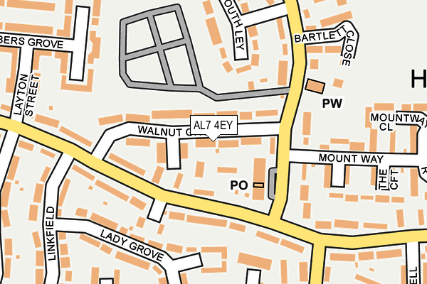 AL7 4EY map - OS OpenMap – Local (Ordnance Survey)