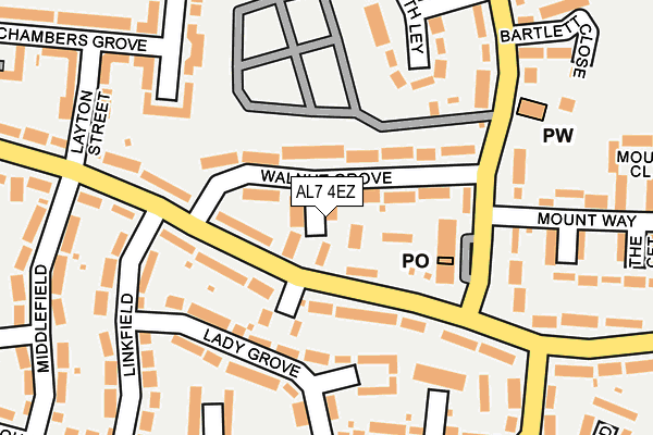 AL7 4EZ map - OS OpenMap – Local (Ordnance Survey)