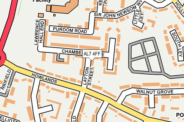 AL7 4FF map - OS OpenMap – Local (Ordnance Survey)