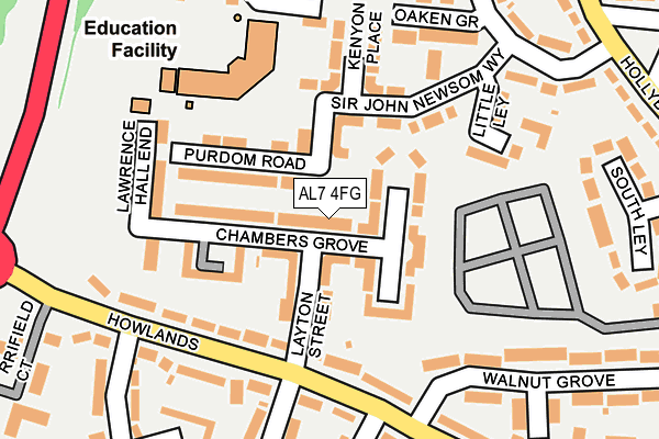 AL7 4FG map - OS OpenMap – Local (Ordnance Survey)