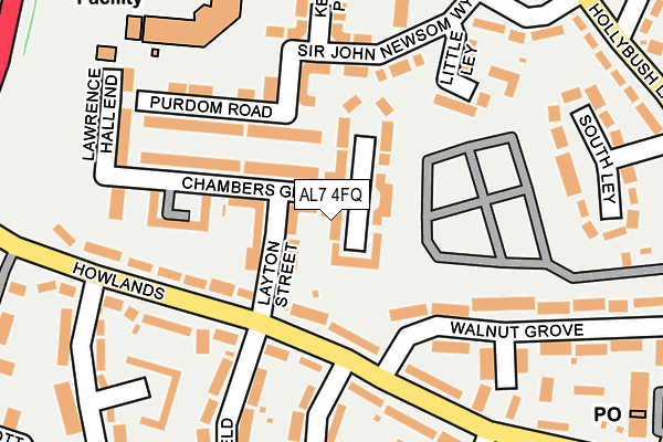 AL7 4FQ map - OS OpenMap – Local (Ordnance Survey)