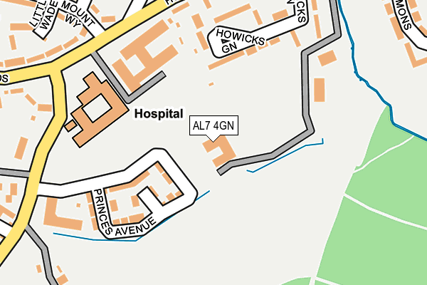 AL7 4GN map - OS OpenMap – Local (Ordnance Survey)