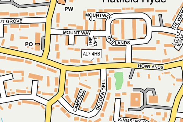 AL7 4HB map - OS OpenMap – Local (Ordnance Survey)