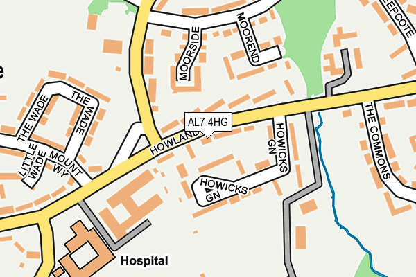 AL7 4HG map - OS OpenMap – Local (Ordnance Survey)