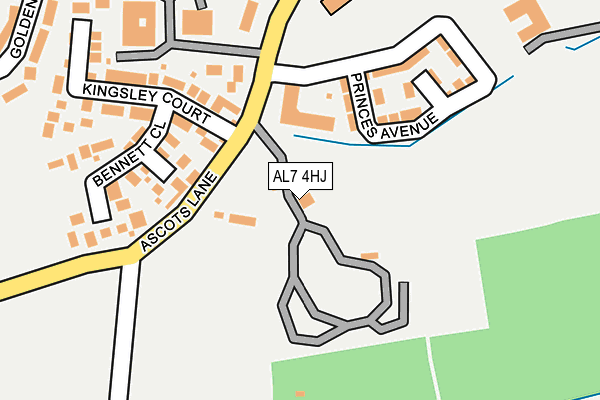 AL7 4HJ map - OS OpenMap – Local (Ordnance Survey)