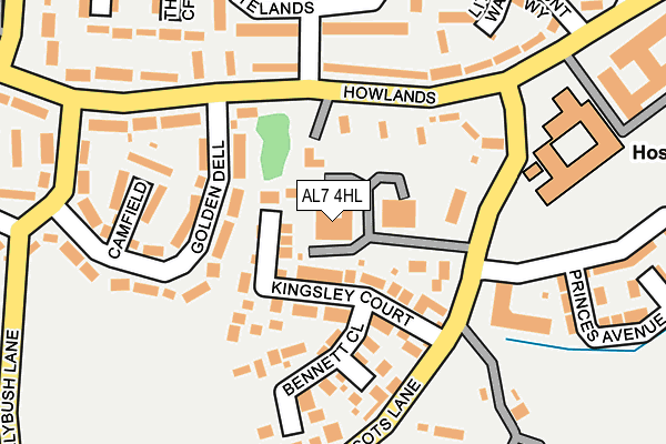 AL7 4HL map - OS OpenMap – Local (Ordnance Survey)